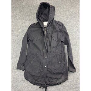 Velvet Graham & Spencer Jacket Women's M Hooded Full Zip Snap Drawstring Utility